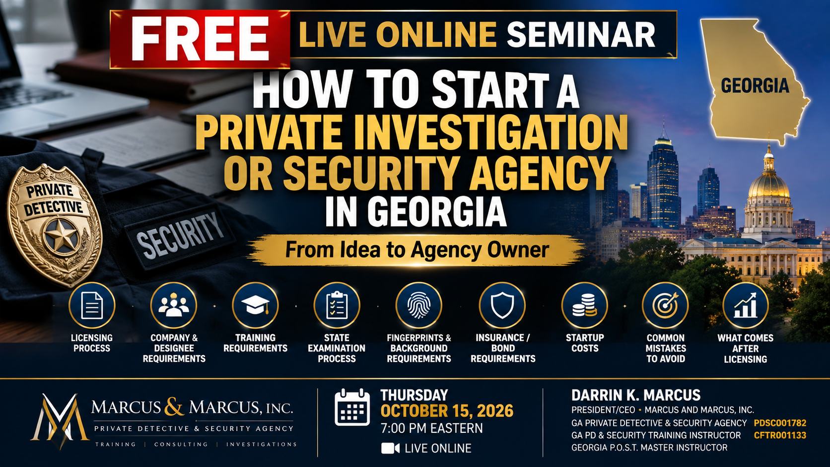 How to Start a Private Investigation or Security Agency in Georgia